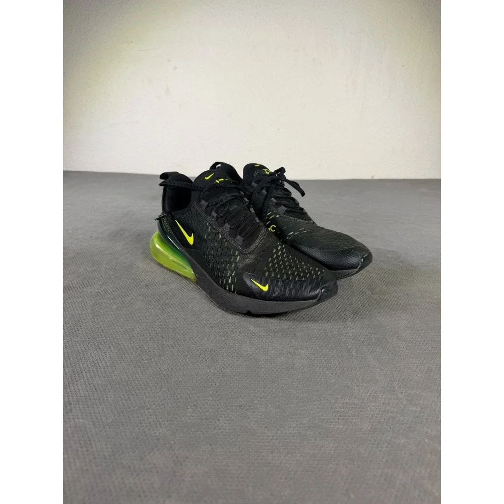 Nike Air Max 270 Black Volt Green Mens Running Shoes AH8050-017 Size 9